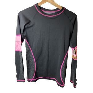 Realtree Black Pink Long Sleeve Thermal Shirt Top Women's Size S
